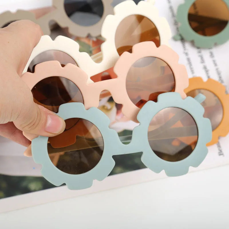 New Cute Multi Color Sunflower Sunglasses For Boys And Girls, UV Resistant Outdoor Style Sunglasses, Children's Glasses