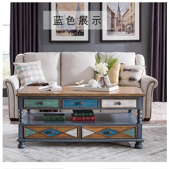 Vintage Home Furniture Coffee Table 2019 Wooden with Shelf for Living Room
