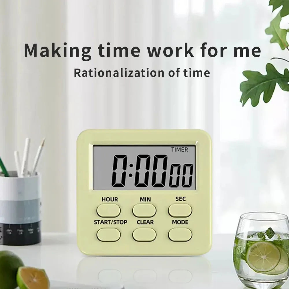 Digital Kitchen Timer Multifunctional LED Display Alarm Clock Home Cooking Timer for Baking Office Camping Kitchen Tools
