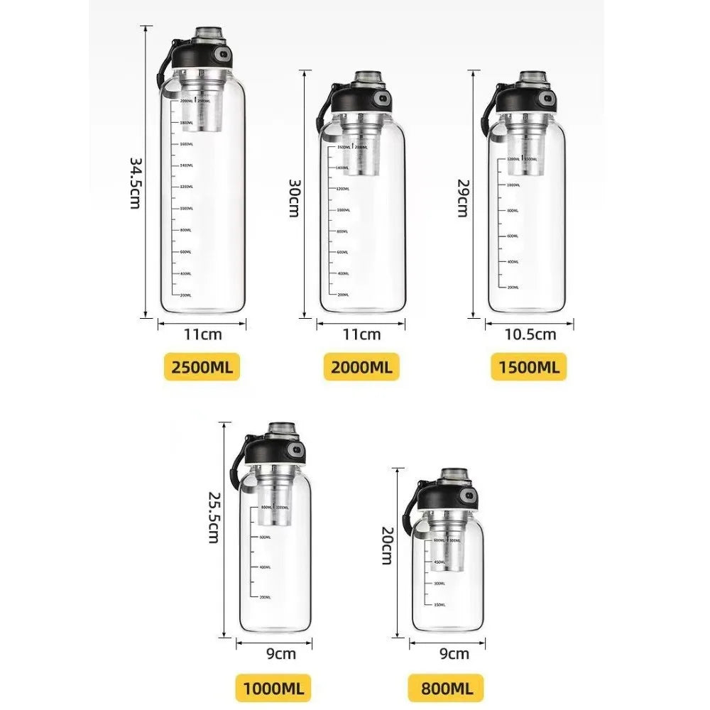 Tea Separation Glass Tea Cup Double Drinking with Handle Water Cup Large Capacity High Temperature Resistant Portable Kettle