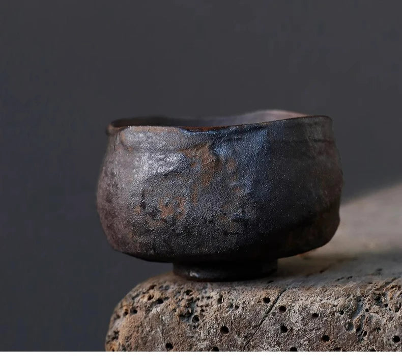 Japanese Wabi Sabi Style Rough Pottery Handmade Tea Cup Creative Retro Tea Cup Pu Erh Tea Cup