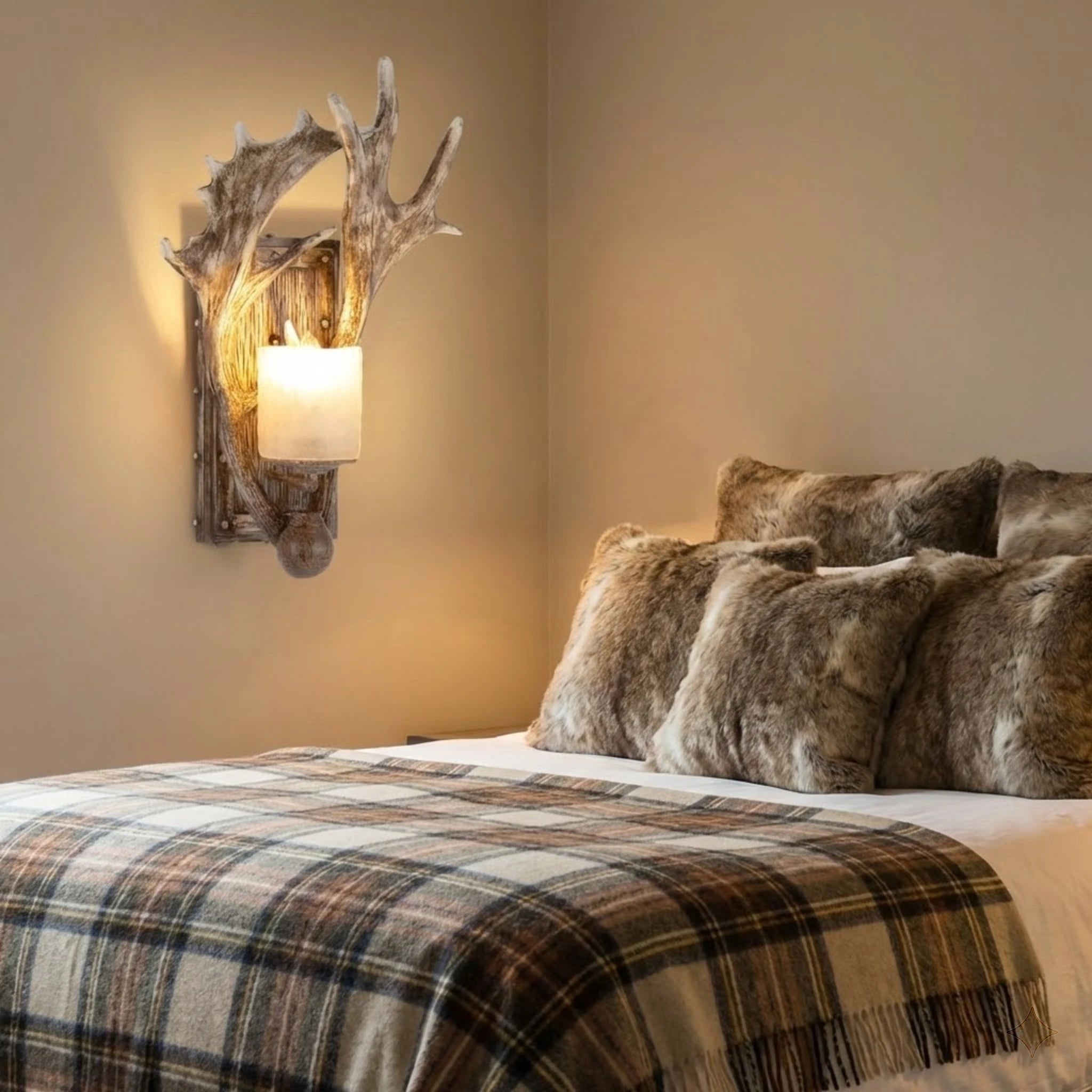 Rustic Resin Antler Wall Sconce Light Fixture For Living Room Bedroom Hallway Retro Deer Horn Lamp Cabin Decor 110V E12