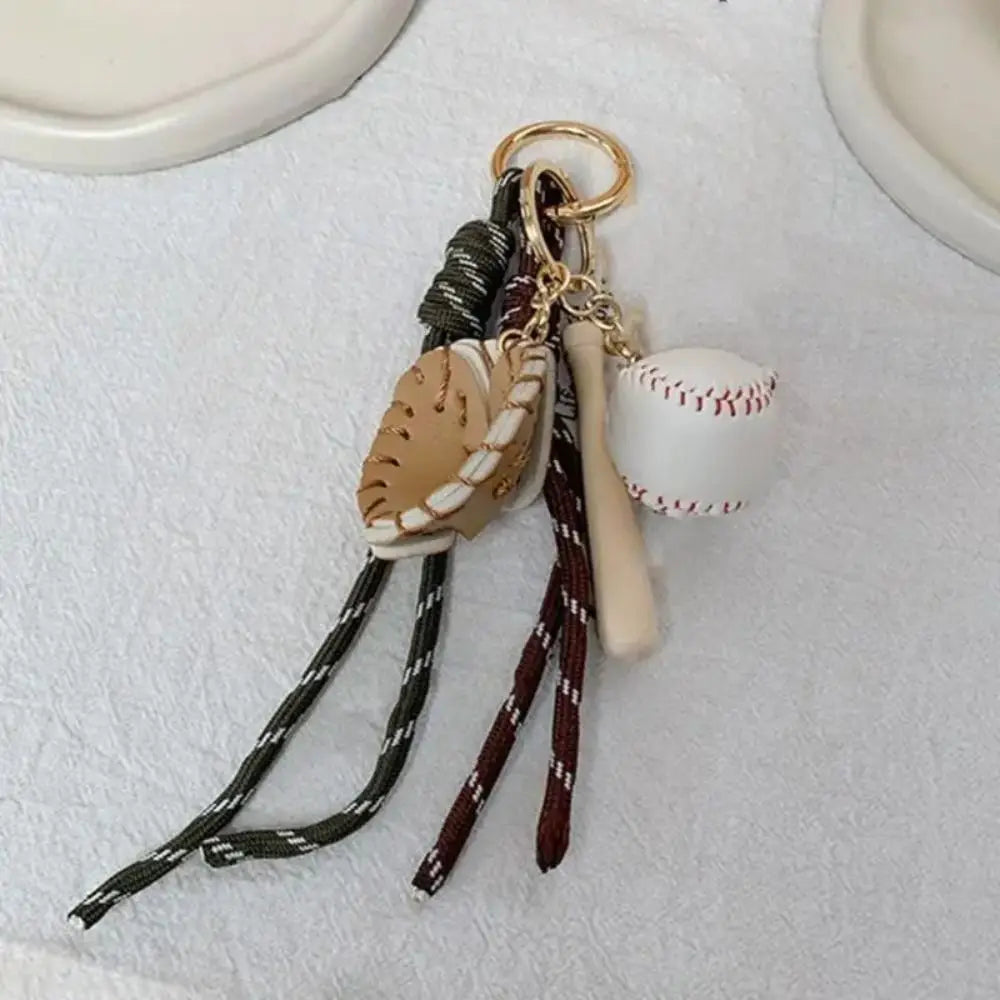 Bag Charms Baseball Braid Rope Pendant Weave Rope Nylon Braid Rope Bag Charms Key Ring Bag Accessories Car Key Chain