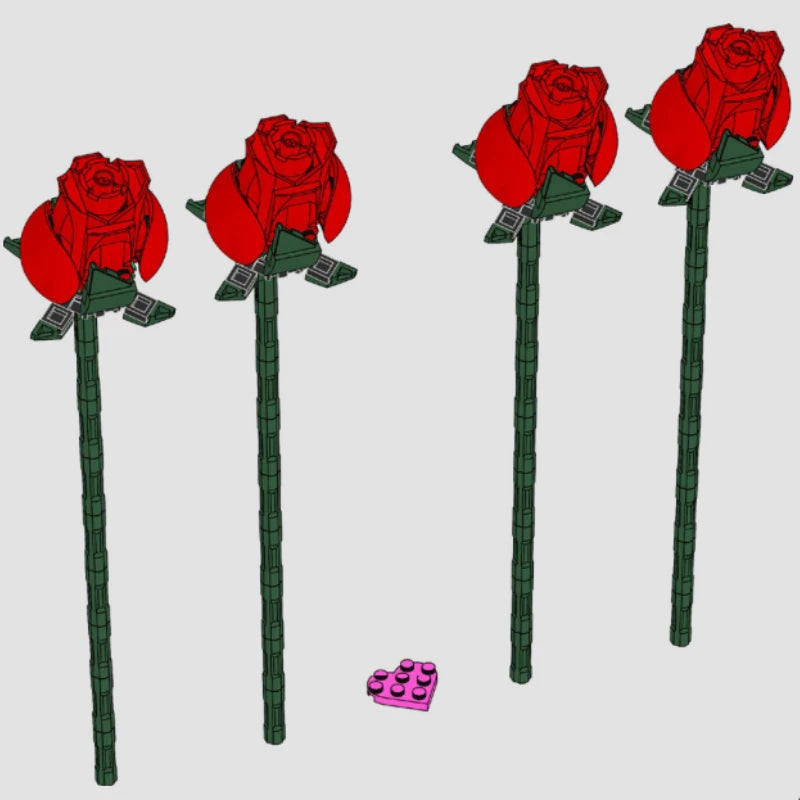 Bloom A Bouquet of Roses Building Blocks Sets Compatible with Legoed Particles Suitable for Christmas Gifts 822pcs