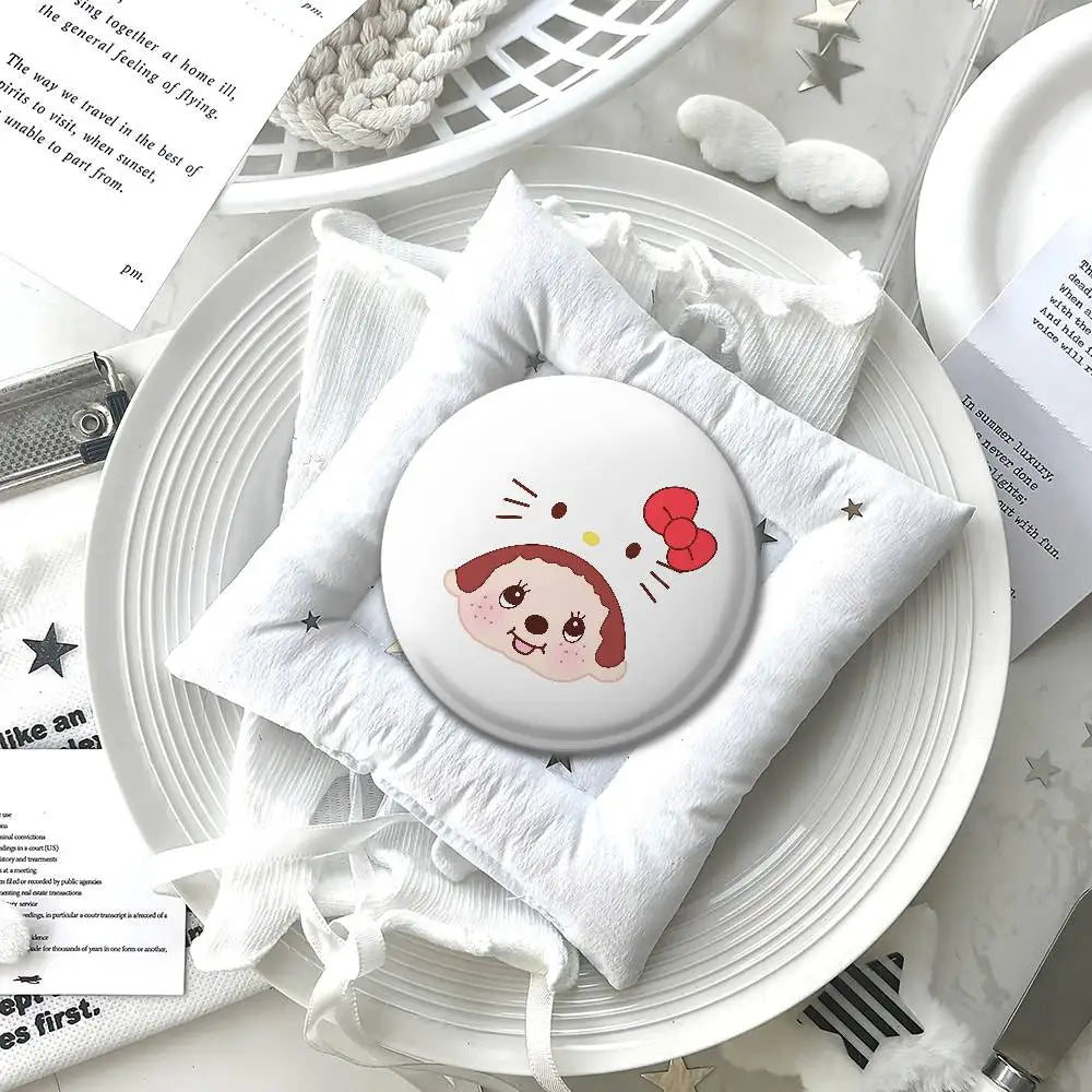 M-Monchhichi Cute Badges Fashion New Hip Hop Versatile Round Metal Badge Cartoon Pin Gift Wholesale