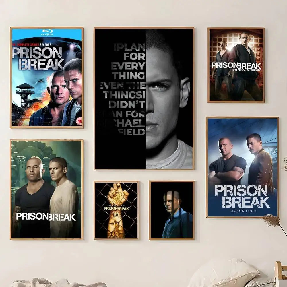 1PC TV P-Prison Break Poster Sticky Wall Art Printing Waterproof Home Living Bed Room Bar Aesthetic Decor