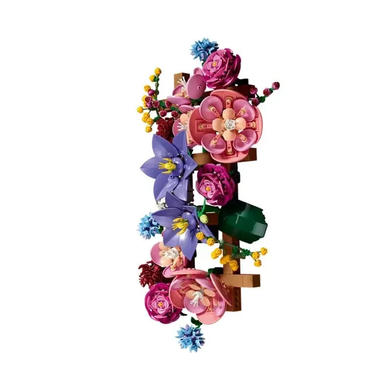 2026New Botanicals Flower Wall Set Creative Romantic Building Blocks Flowers Bouquet Model Bricks Set Home Decoration Toys