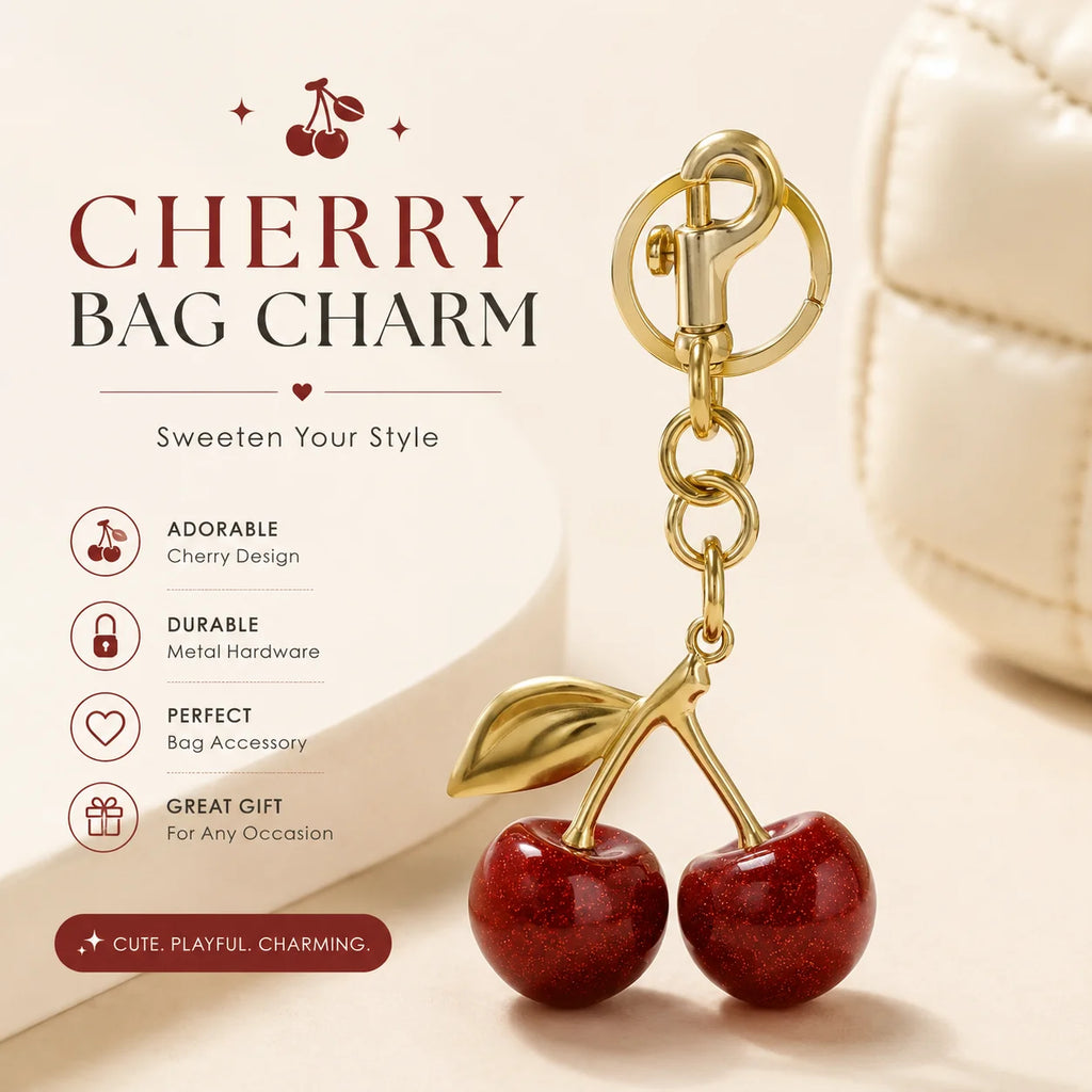 Cherry Bag Charm Cute Cherry Purse Charms Strawberry Keychain Best Gifts for Shoulder,Handbags,Crossbody,Tote,Hobo,Backpack
