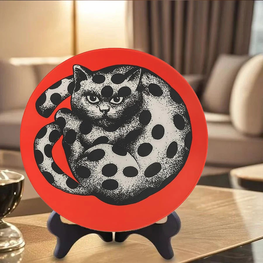 1 piece, red Italian style series - ceramic decorative panel, non food use, suitable for home, living room, holiday decoration