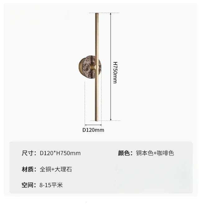 Natural Marble Wall Lamp Minimalist Brass Line Lighting Room Decor For Parlor Dining Room Bedroom Aisle Hotel Gold Dropshipping