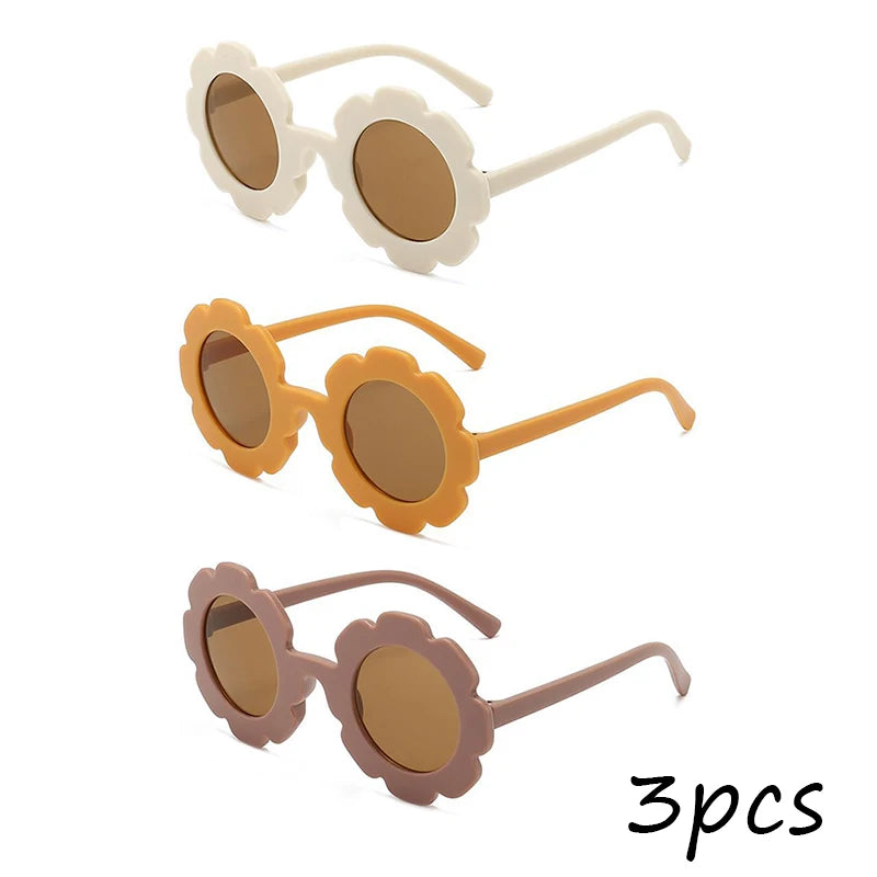 New Cute Multi Color Sunflower Sunglasses For Boys And Girls, UV Resistant Outdoor Style Sunglasses, Children's Glasses