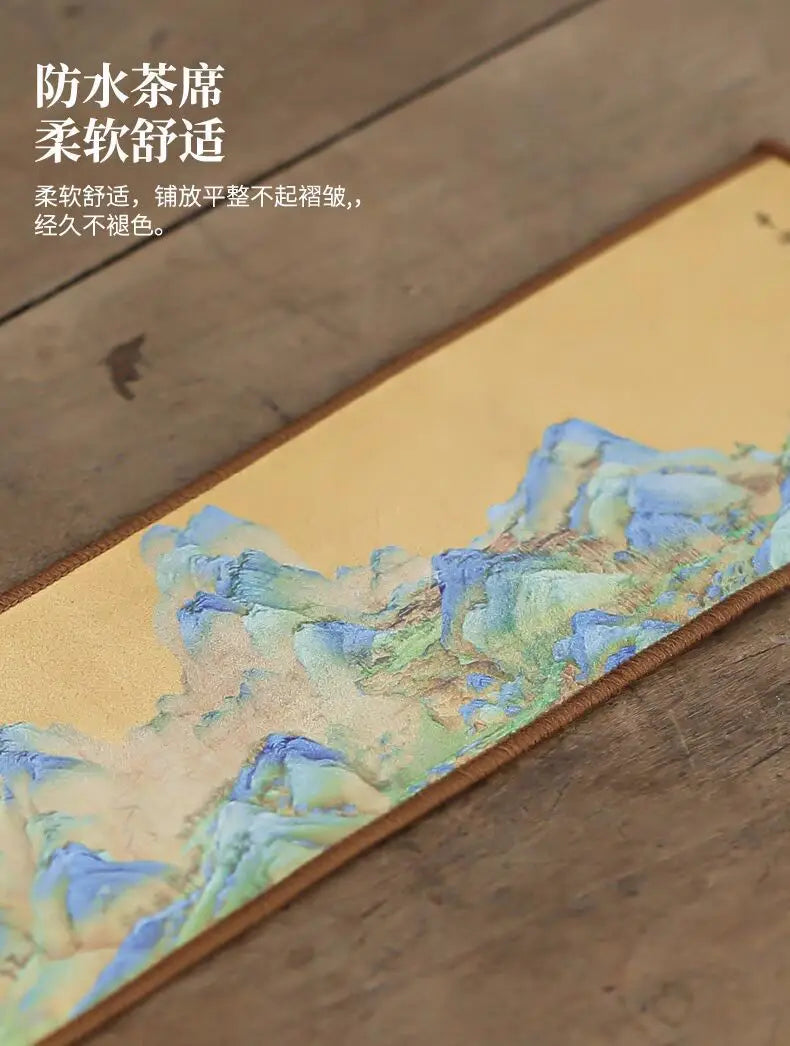 Double-sided tea towel, thickened tea cloth, absorbent towel, tea set, coffee table, tea tray, tea tablecloth, matcha table tea