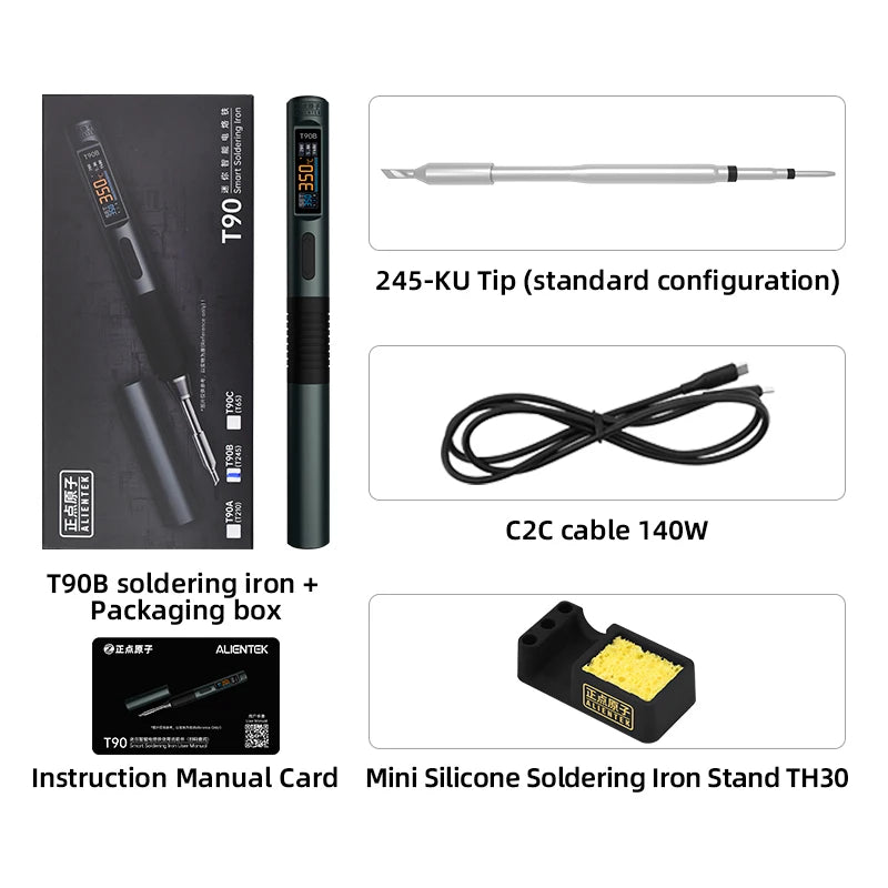 ALIENTEK T90B Soldering Iron T245/T210/T65 Series Optional T80 New Version Adjustable Temperature Welding Solder Tool