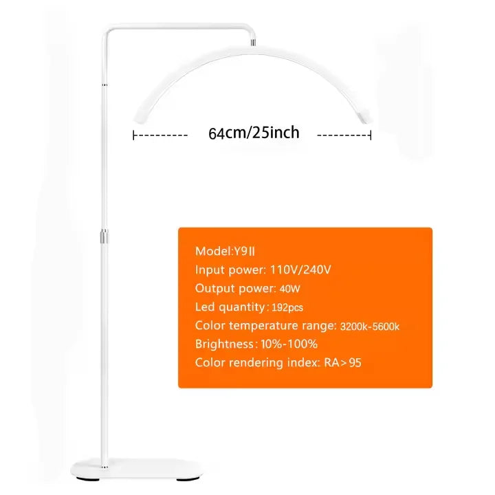 Oversea Warehouse Fast Delivery Floor LED Video Light Half-moon Shaped High Quality Fill Light For Beauty Salon Makeup