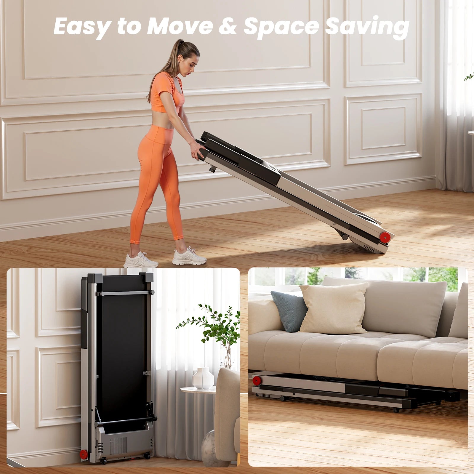 4in1 Treadmills for Home with Incline Foldable Handles Treadmill 300LBS Capacity 3.0HP 7.5MPH Folding Running Treadmill Exercise