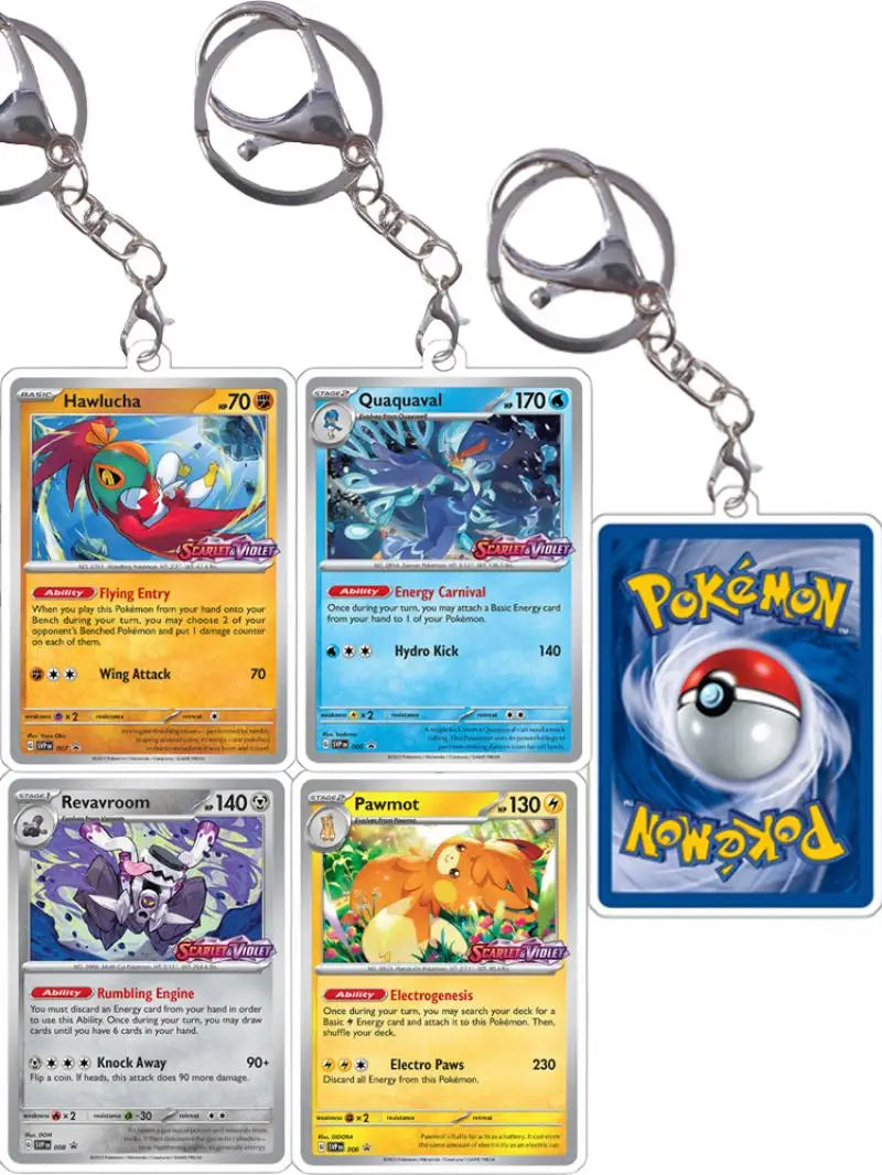 Pokemon Acrylic Small Cards Quaxly Fuecoco Sprigatito Double Sided Pendant Game Props Anime Characters Keychain Game Props Toys