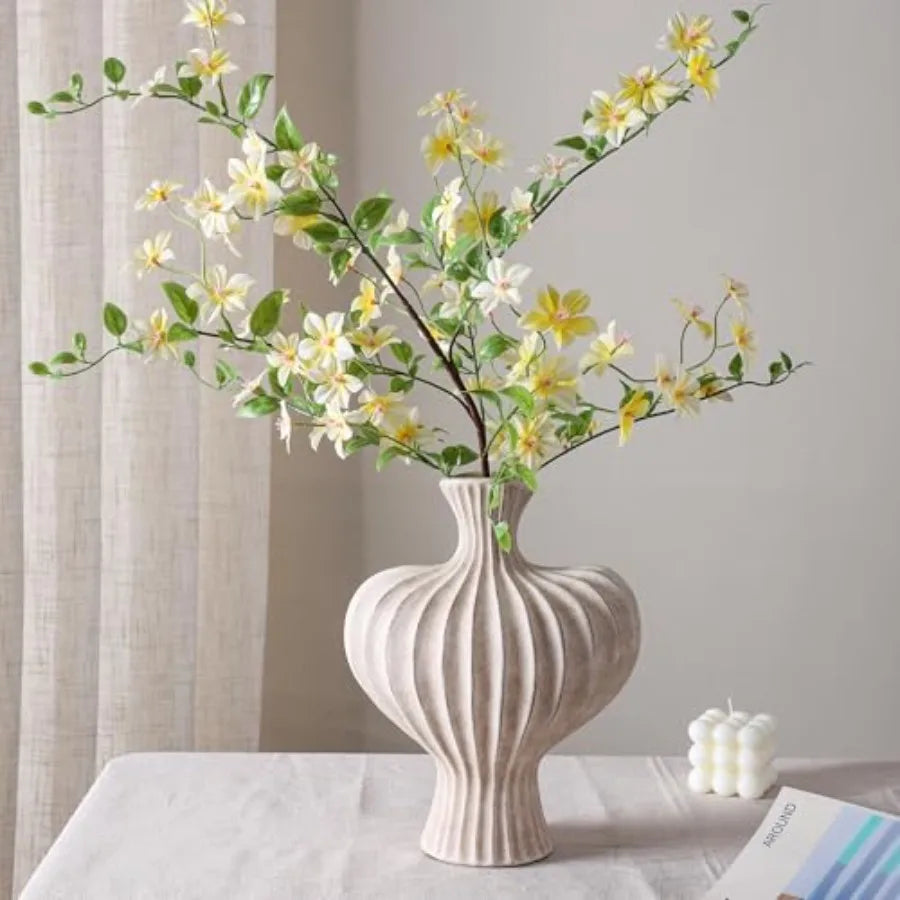 Ceramic Flower Vase Home Decor Farmhouse Table Vases Rustic Vtage Livg Room Kitchen Bedroom Decorations Pottery Decorative Vase