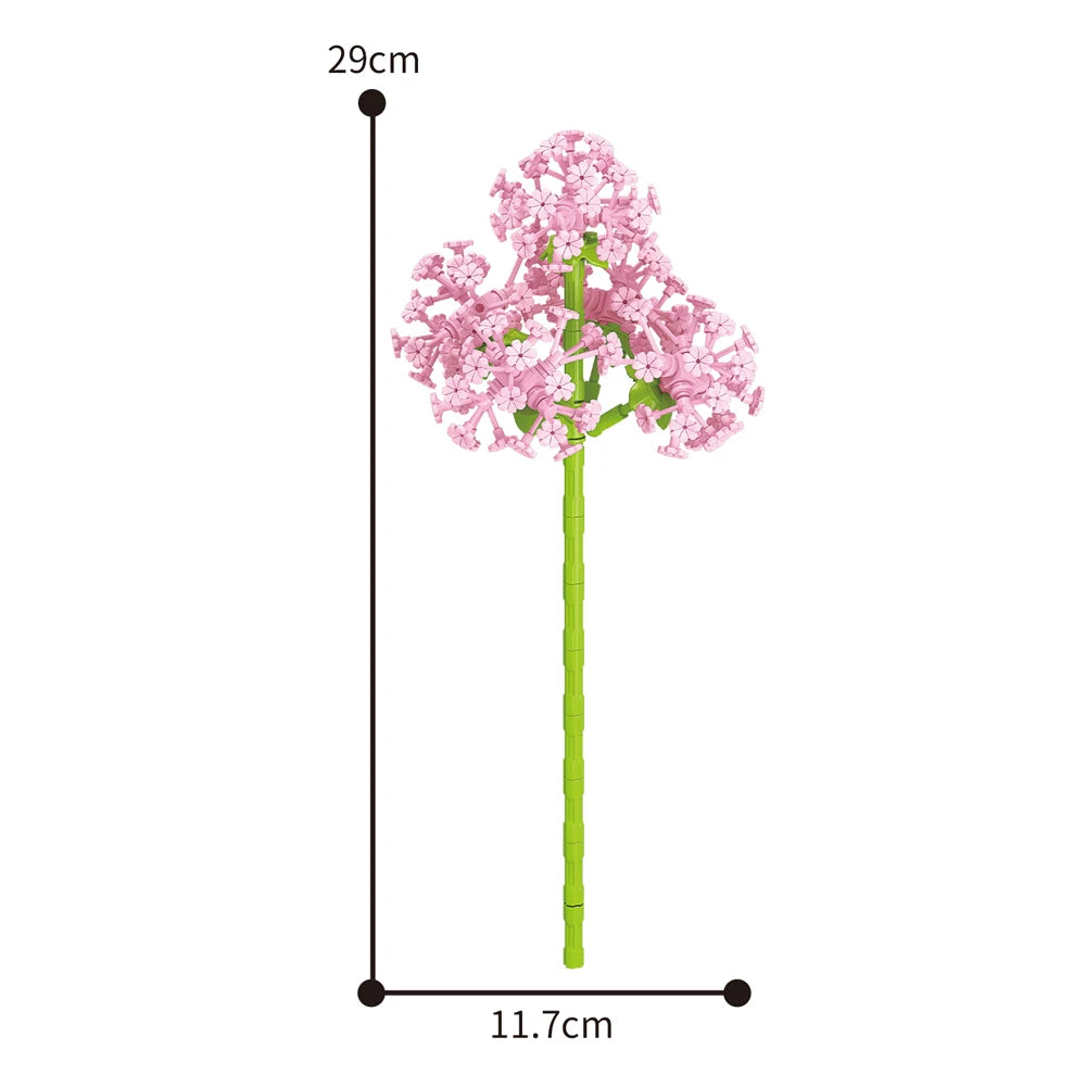 Creativity Potted Plants Bouquet Rose Lily Flower Home Desk Plant Decoration Assemble Building Blocks Bricks Toys Girls Gift