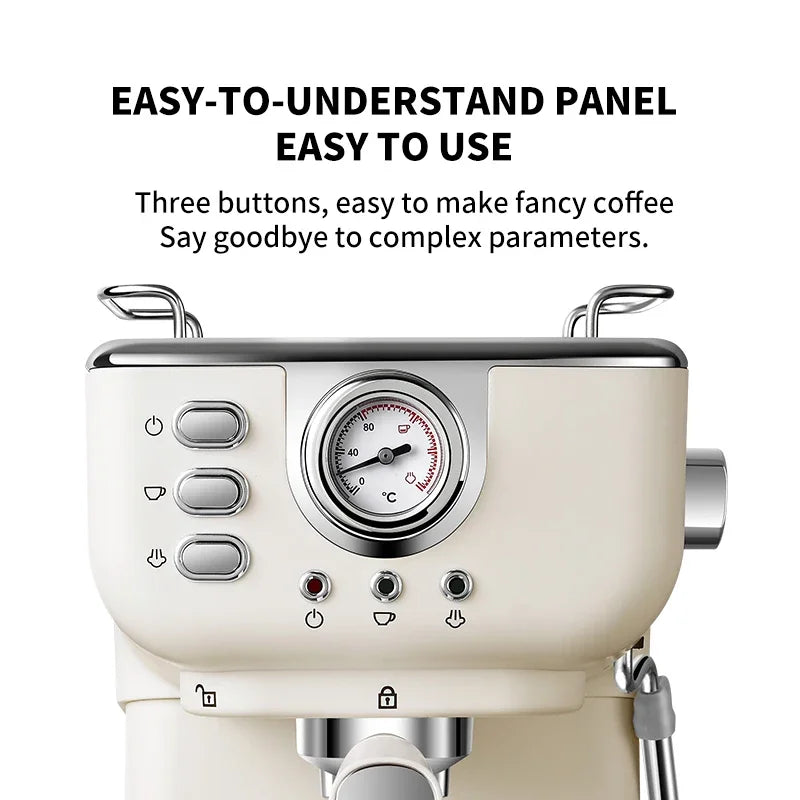 220V Italian Espresso Coffee Machine Stainless Steel Coffee Maker Semi-automatic Commercial Milk Frother Espresso Machine Office