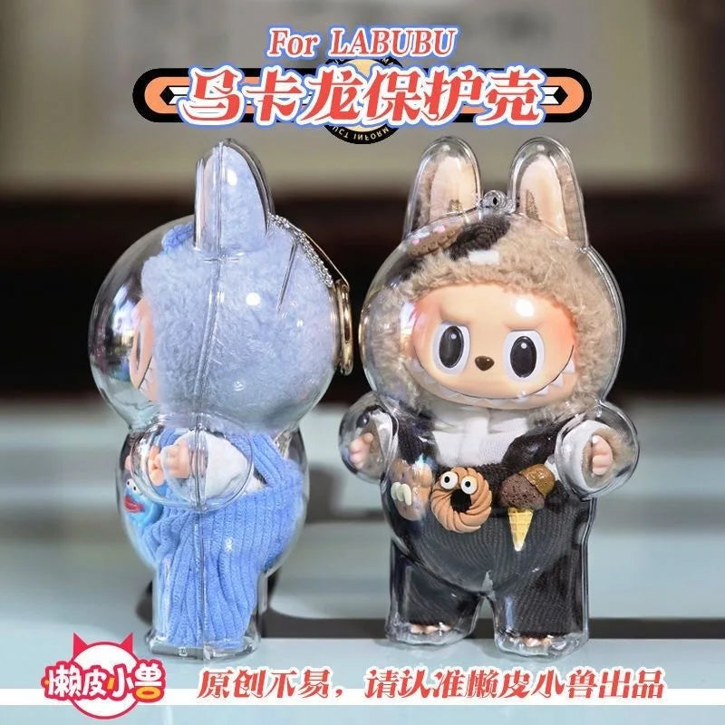 LABUBU V1 V2 transparent protective shell macaron standing protective cover dust cover doll labubu protector case