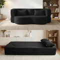 Convertible Sofa Bed, 78'' Queen Size Folding Sleeper Sofa with Pillow, 2-in-1 Teddy Fabric Boneless Loveseat Floor, Customized
