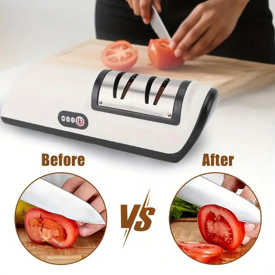 Rechargeable Electric Kitchen Cutlery Polisher, 2 Speed Adjustable Household Cutlery Care Machine, Multi Function Maintenance Accessory Suitable For Kitchen Cutlery And Scissors, Compact Small Kitchen Gadget For Daily Home Us