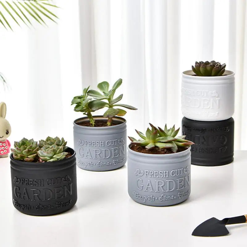 Flower Pot Round Planters Succulents Plant Pot Office Desktop Balcony Home Garden Decoration Outdoor Potted
