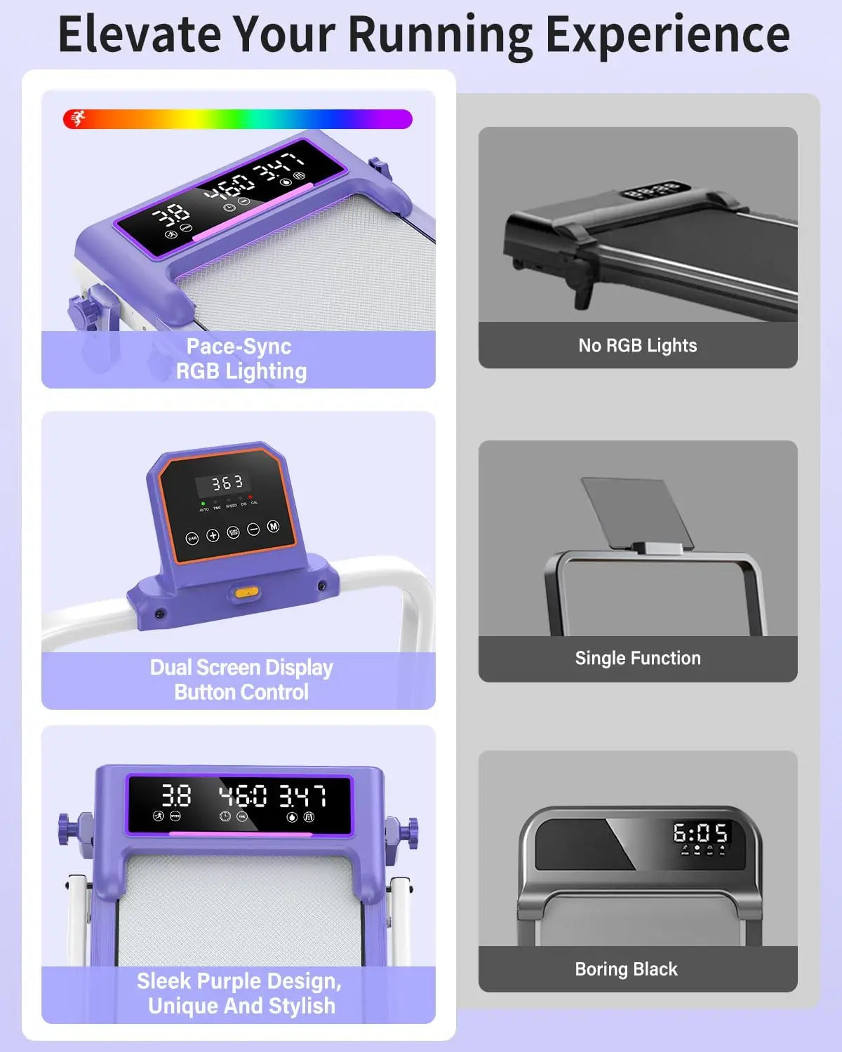 Folding Walking Pad with 15% Incline/RGB Light/Dual Screen Display,3.5HP Treadmills for Home,350lbs Capacity,Smart App