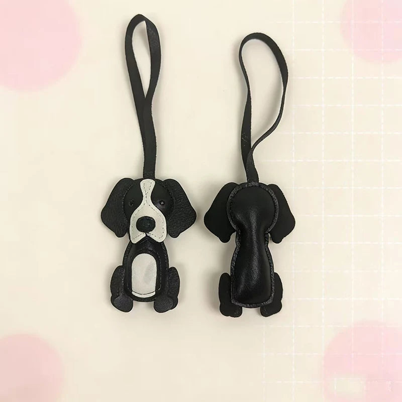 [HS][HS]1Pc New Cute Bichon Frise Labrador Retriever Dog Charms Cute DIY Lanyard Leather Dog Bag Charms