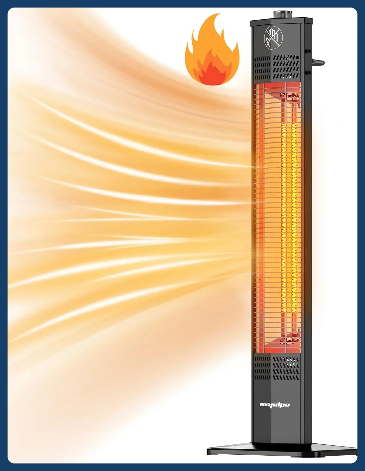 [Limited Stock!]Patio Heater for Outdoor Use,1500W Infrared, 36 in Portable Tower Heater, 3 Levels, IPX5 Waterproof, Tip-Over&Ov