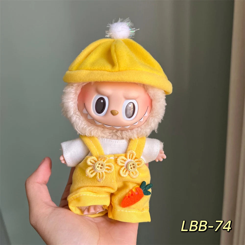 17cm Mini Labubu Outfit Clothes Sports Leisure Suit Labubu Outfit Accessories Labubu Doll Accessories