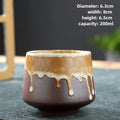 Vintage Japanese Raku Pottery Tea Cup Handcrafted Coarse Ceramic Kung Fu Cup Kiln Glaze Unique Design for Home Use