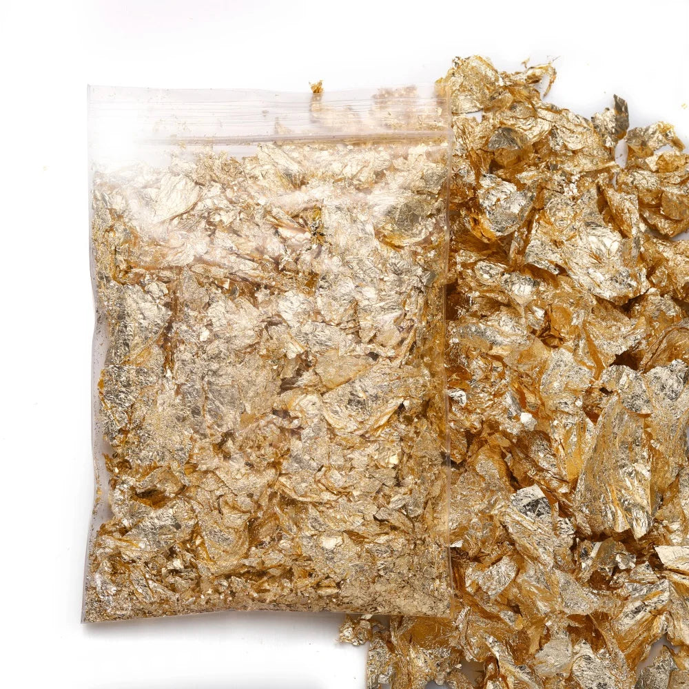 2-10g Shiny Foil Flake Resin Epoxy Mold Art Decoration Gold Color Foil Fillings for Resin Jewelry Making Nails Art Crafts Filler