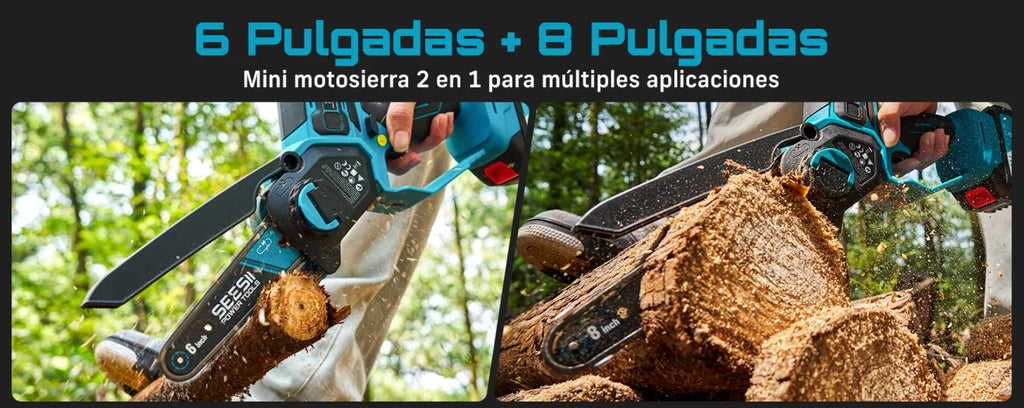 SEESII 6&8'' Brushless Electric Chainsaw 1000W Cordless Electric Saw Woodworking Garden Pruning Tools For Makita 18V Battery Pin