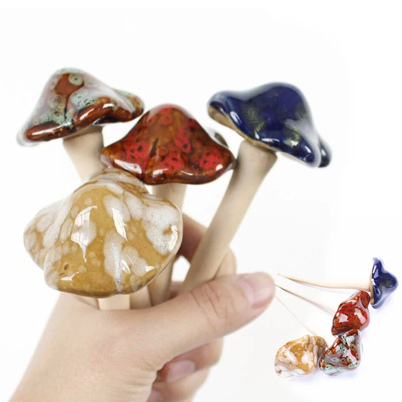 Ceramic Crafts Small Mushroom Flowerpot Garden Decoration