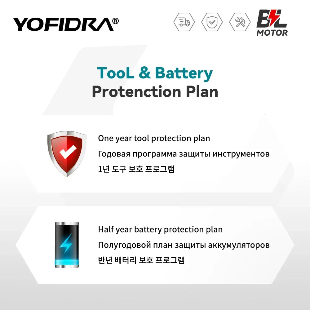 YOFIDRA 10Inch 6000W Brushless Electric Lawn Mower 58000RPM Garden Foldable Grass Trimmer Garden Tool For Makita 18V Battery Pin