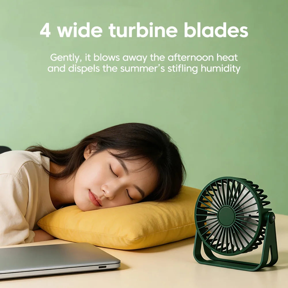 Desk Fan Portable Mini USB Rechargeable Fan Ultra Quiet Suitable For Home Desk Office Student Dormitory Computer Summer