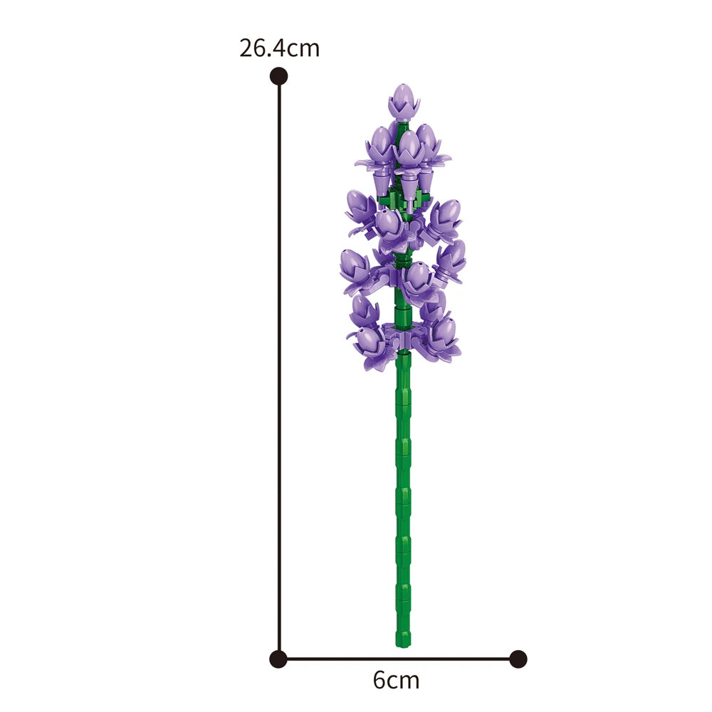 Creativity Potted Plants Bouquet Rose Lily Flower Home Desk Plant Decoration Assemble Building Blocks Bricks Toys Girls Gift