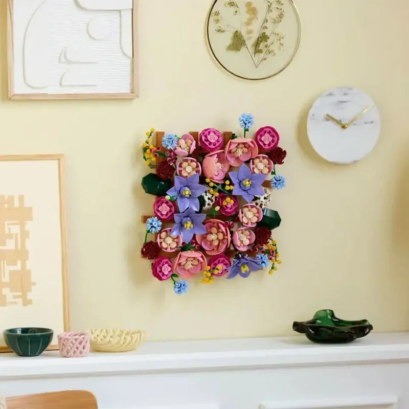 2026New Botanicals Flower Wall Set Creative Romantic Building Blocks Flowers Bouquet Model Bricks Set Home Decoration Toys