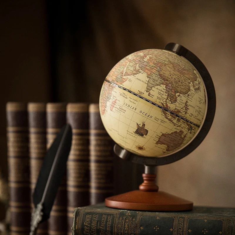 Vintage 5 Inch Earth Globe Geografia Globo Do Mapa Wooden decoration Home Ornaments