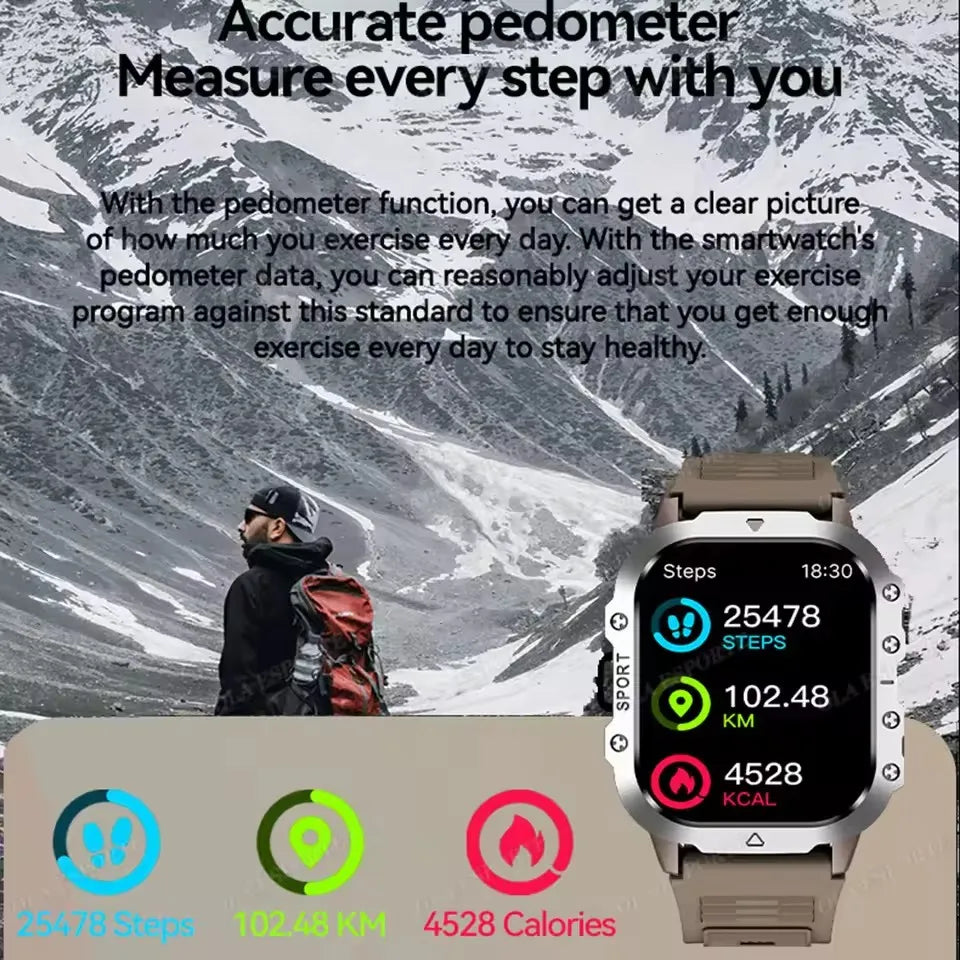 2025 New SmartWatch Men Outdoor GPS Sport Watches Heart Rate Sleep Waterproof Smart Watch IOS Android