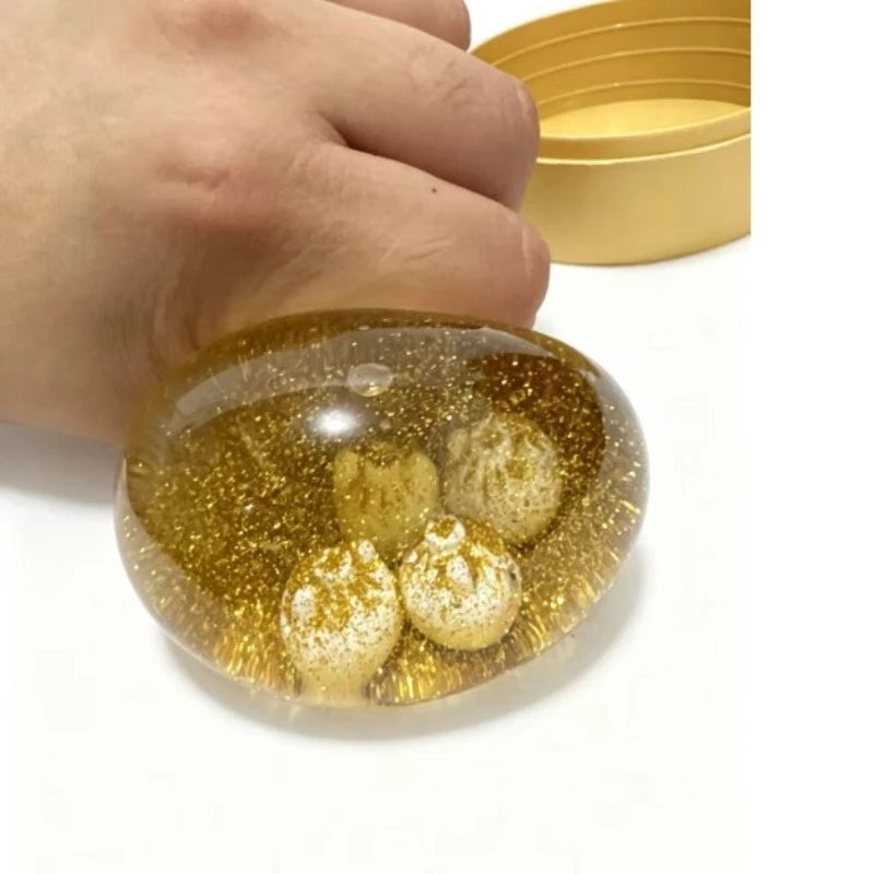 Glitter Dumpling Squishes Stress Balls 2026 Viral Fidget Toy Colorful Simulation Steamed Bun Decompression Toy for Anxiety