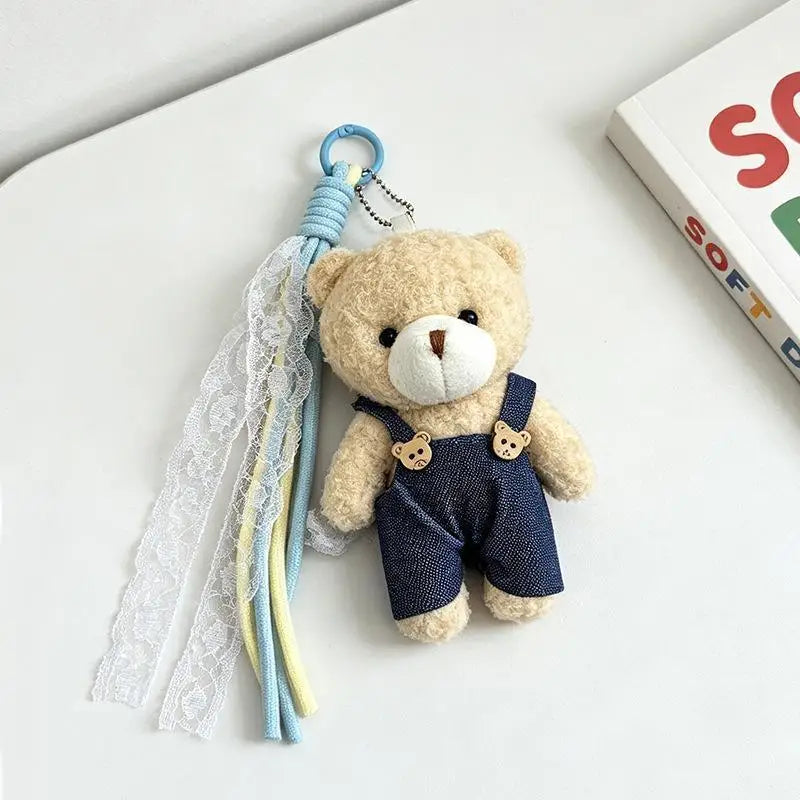 Women's Bag Charms Cute Korean Cartoon Bear Kawaii Sweet Kawaii Plush Bag Accessories Multifunctional Keychain Pendants