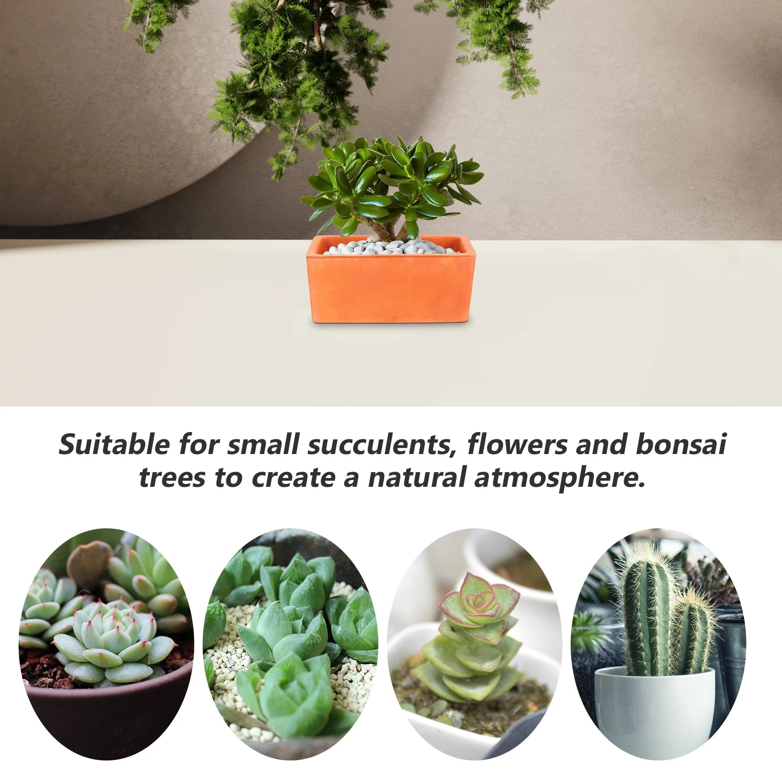Rectangular Terracotta Flower Pot 12cm Clay Planter With Drainage Hole Pottery Container For DIY Garden Plants Indoor Windowsill