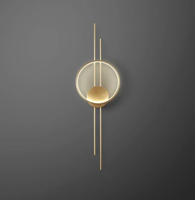 Modern Minimalist Copper LED Wall Lamp, Bedside Living Room Background Wall, Foyer, Aisle Atmosphere Decoration Wall Lamp