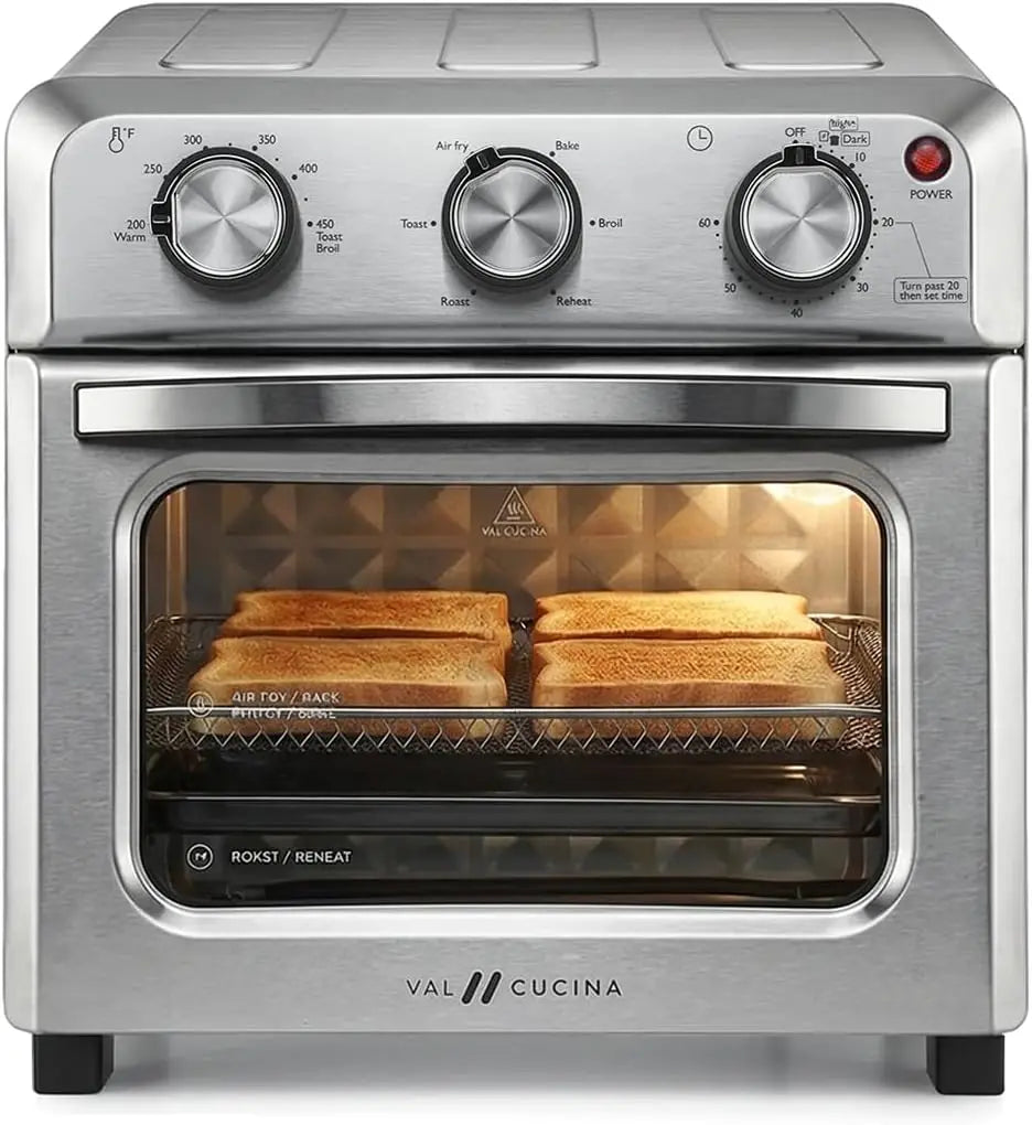 6-in-1 Air Fryer Toaster Oven Combo, Compact 12.7 QT Countertop Convection Oven for Pizza & Toast with Hexagon Heating