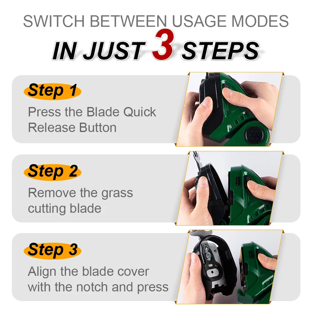 2in1 Electric Hedge Trimmer 20000rpm Household Lawn Mower Garden Scissors Grass Power Tool For Makita 18V Battery Pin