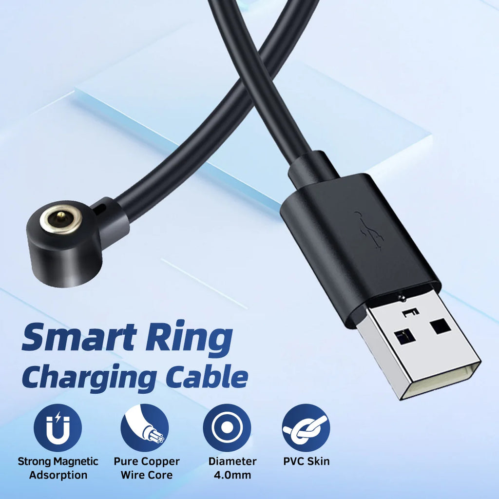 Smart Ring Charge Cable For Smart Ring Dock Connector USB Charging Cable Cord 4MM Magnetic Charger Power Adapter Wire for R02/09