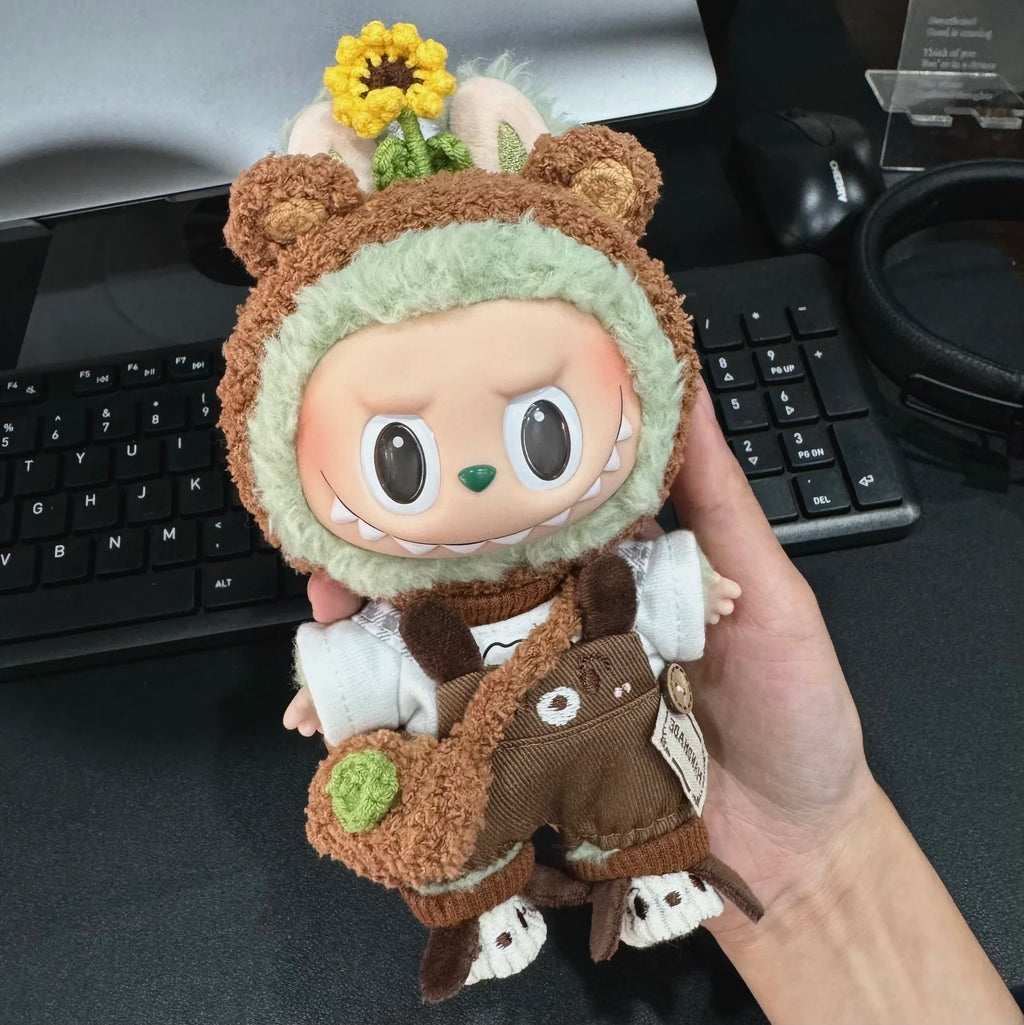 17cm Labubu Doll Clothes Sunflower Red Flower Heartbeat Macaron labubu clothes labubu cute clothing  ﻿
