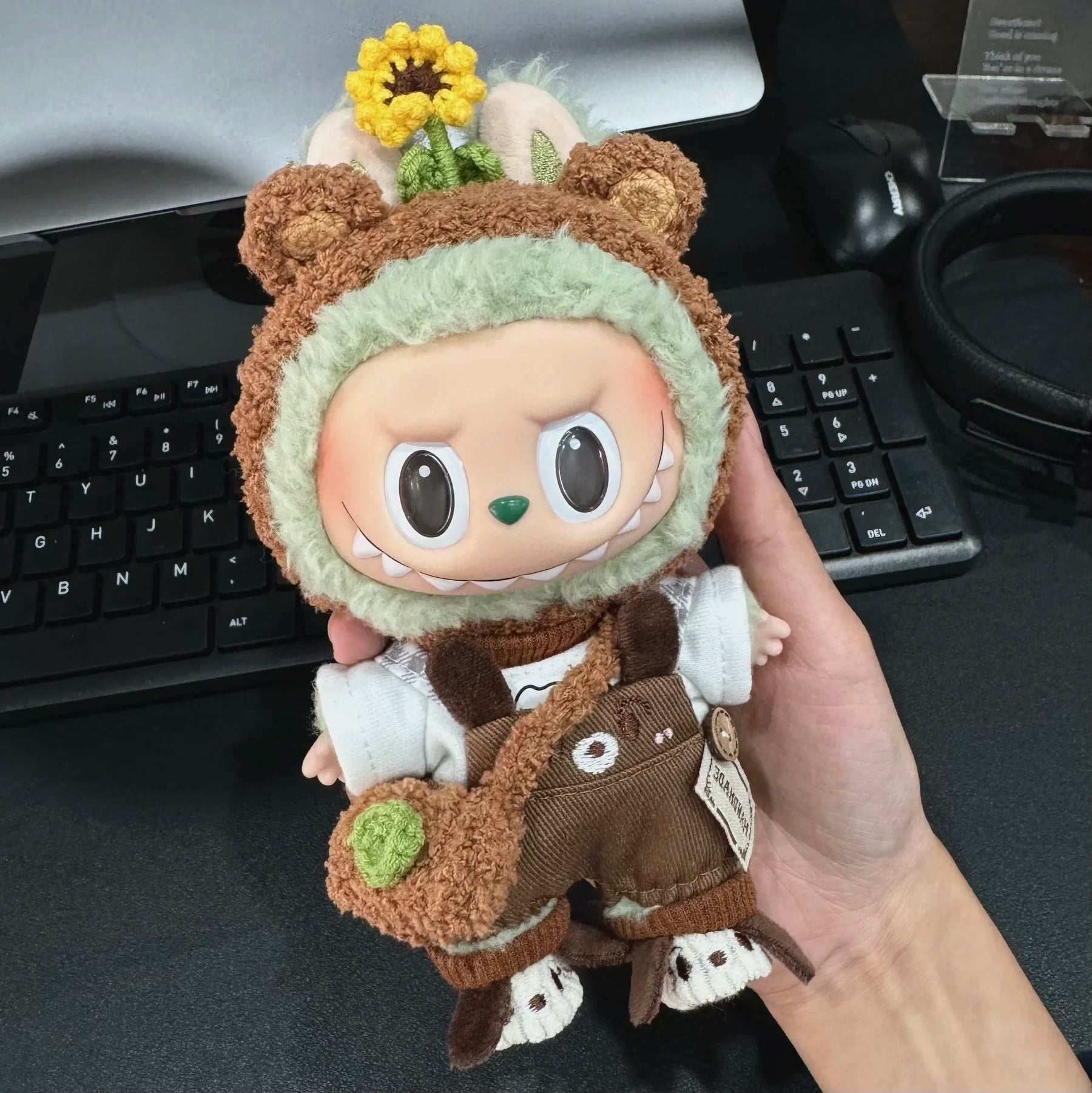 17cm Labubu Doll Clothes Sunflower Red Flower Heartbeat Macaron labubu clothes labubu cute clothing  ﻿
